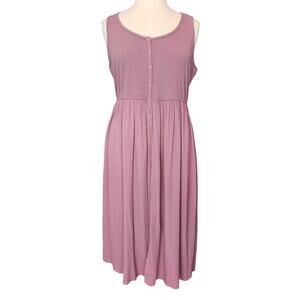 Frye Women's Easy Button Front Midi Dress with Pockets Mauve Pink Size XXL